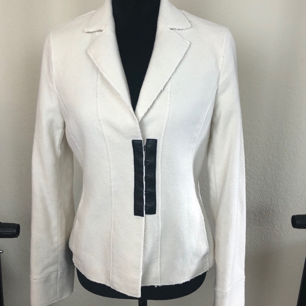 Akris Punto Wool/Angora Blend Jacket Cream Size S